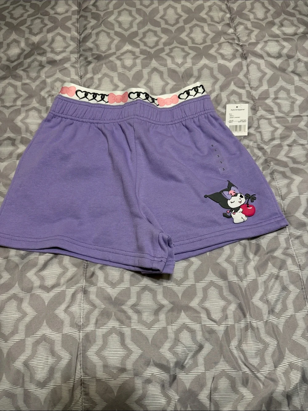 Girls Hello Kitty Purple Shorts with Character Print